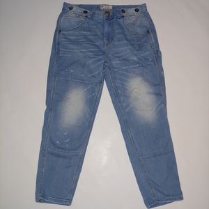 Free People highly distressed ankle jeans s